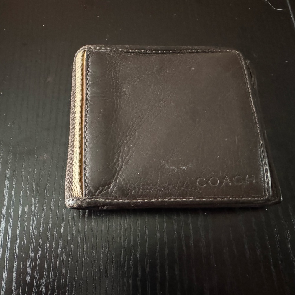 Coach Brown Leather Key & Card Holder